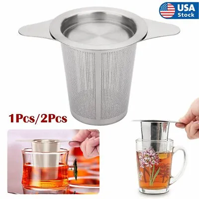 $7.90 • Buy Stainless-Steel Mesh Tea Infuser Metal Cup-Strainer Loos-Leaf Filter With Lid US