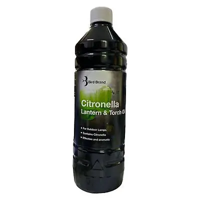 Bird Brand Citronella Lamp Oil 1L Fuel For Modern Traditional Oil Lamps Torches • £7.19