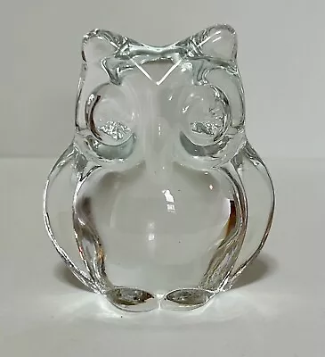 Vintage Daum France Crystal Owl Figurine - Paperweight - Mark On Back • $124.99