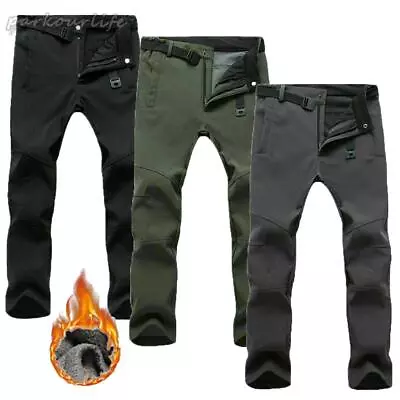 Mens Waterproof Trousers Winter Fishing Hiking Outdoor Work Walking Cargo Pants • £16.59