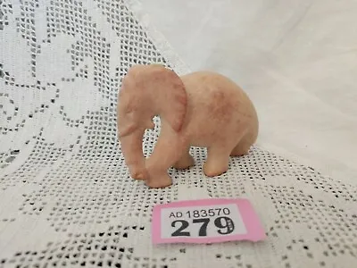 Stunning Carved Pink Marble Elephant Figure 2.25Ó Tall Elephant Ornament • £26
