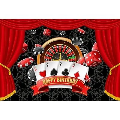 Casino Backdrop Fabric Casino Night Theme Birthday Party Backdrop Poker Las V... • $36.34
