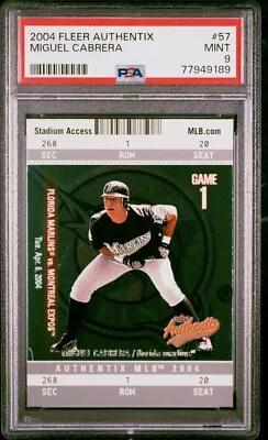 MIGUEL CABRERA 2004 Fleer INSCRIBED #31 PSA 8 NM-MT RC • $15