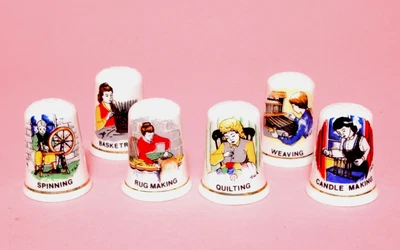£6.99 • Buy Craftswomen At Work Set Of 6 Thimbles B/80