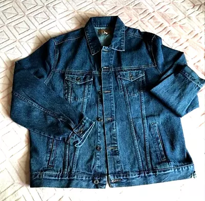 Men's Port Authority Denim Jacket XL - Dark/Medium Wash 100% Cotton Jean Jacket • $25.99