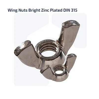 M6 - 6mm Wing Nuts Butterfly Nuts Zinc To Fit Bolts Screws Bzp Grd 4 Din 315 • £3.60