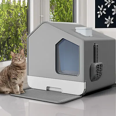 Extra Large Enclosed Cat Litter Box No Smell Pets Stain Resistant Anti-Splashing • $38.40