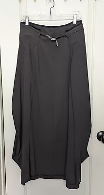 Vintage Marithe Francois Girbaud Charcoal Grey Belt Long Stretch Skirt Size 8 • $99