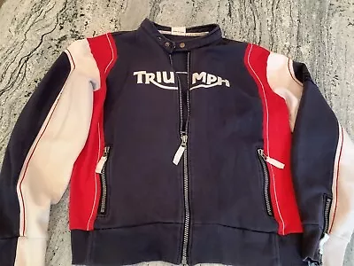 Triumph Motorcycles Full Zip Sweatshirt Jacket Korea L Red White Blue • $59.99