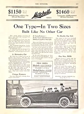 1917 MITCHELL MOTORS Vintage Antique Print Ad Automobile Car 9x12  Racine WI #2 • $10.95