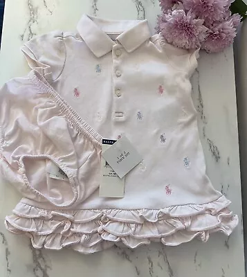 BNWT Baby Girls Ralph Lauren Dress And Pants Set Age 6 Months • £29.99