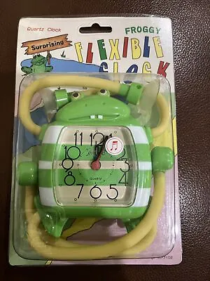 Vintage Froggy Quartz Alarm Clock With Fun Flexible Arms New Old Stock • $13
