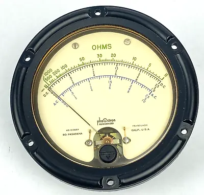 Vintage Phaostron Ruggedized 50uA DC Meter OHMS 40-013857 • $30