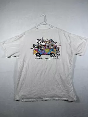 Park City Utah T Shirt Mens XL White Volkswagen Bug Vans Graphic Hippie • $3.98