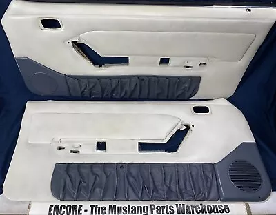 1987-1993 Ford Mustang Convertible Door Panels Card White Leather Vinyl Pockets • $1000