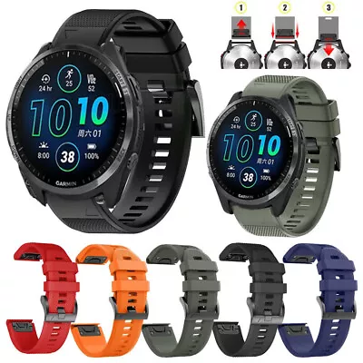 For Garmin Fenix 7X 6X 5X /7 6 5/3HR 965 955 Silicone Sport Strap Band Quick Fit • $9.89