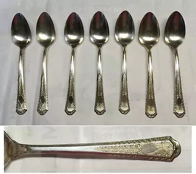 7 N.F. Silver Co. 1877 Silverplated Soup Spoons 7-1/8” • $15