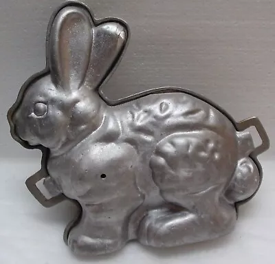 Vintage 3D Bunny Rabbit Easter Chocolate Mold Cake Heavy Cast Metal Aluminum 11  • $28.99