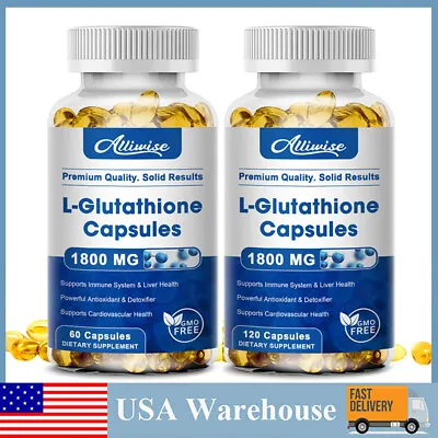 Alliwise L-Glutathione Capsules 1800Mg Natural Anti-Aging Skin Whitening Pills • $12.54