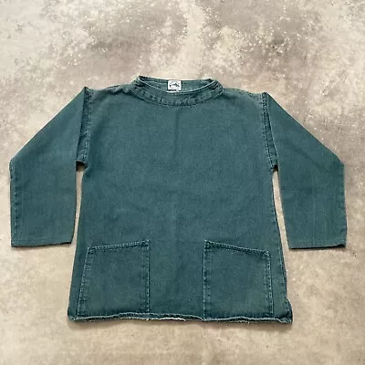 Kinsale Smocks Top Womens Medium Denim Cotton Made In Ireland Green Pockets Vtg • $125