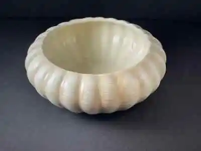 Vintage Haeger Ribbed 7.5” Mid Century Ceramic Cream Color Planter Bowl • $15.95