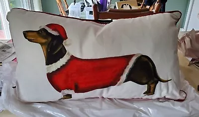 Isaac Mizrahi Christmas DACHSHUND Feather Dog Large Rectangular Pillow NWT • $15.99