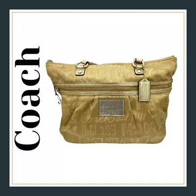 $89 • Buy Coach Gold Poppy Storypatch Glam Shoulder Bag