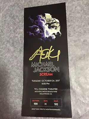 £128.55 • Buy Steve Aoki Michael Jackson Scream Signed Ticket And Wristband