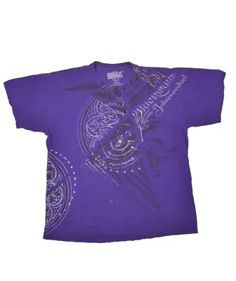 MMA Elite T Shirt Mens L Short Sleeve Graphic Print Purple Fighting Distressed • $21.20