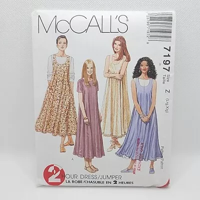 McCall's 7197 Misses' Long Loose Dress Or Jumper Sewing Pattern Size L-XL Uncut • $16.99