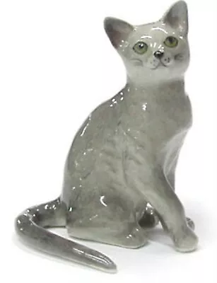 ➸ NORTHERN ROSE Miniature Figurine Russian Blue Cat • $16.73