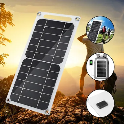 $22.99 • Buy 5V Portable Solar Panel USB Power Bank Phone Charger For Outdoor Camping Travel