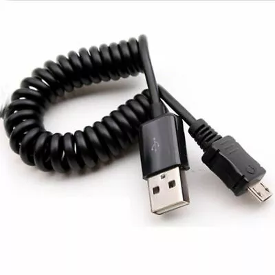 USB2.0 To 5Pin Micro USB Spring Data Cable Spiral Coiled Adaptor Cable Lead Cord • £4.95