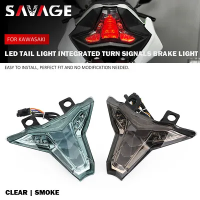 Integrated LED Tail LightTurn Signals For KAWASAKI Ninja 400 ZX6R 10R/RR Z1000 • $56.37