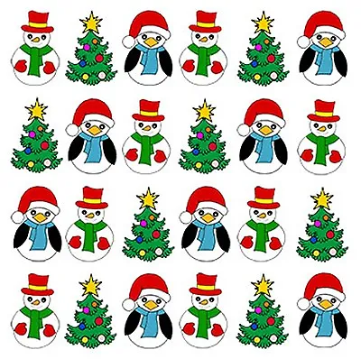 36 Pre-cut Christmas Mix 1 Edible Wafer Paper Cup Cake Toppers Party Decorations • £4.19