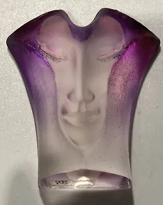 VTG Mats Jonasson MORGANA Sweden Abstract Face Glass HTF Purple Signed Number • £125