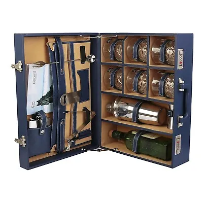 Bar Accessories Mini Bar Set Portable Leatherette Briefcase Travel Kit Gift • $463.50