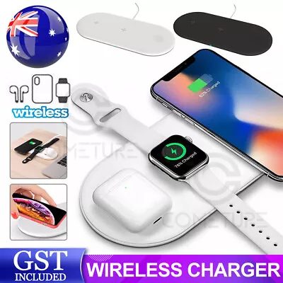 3in1 QI Wireless Charger Charging Station Dock For IPhone/ Pods/Android Phones • $18.95