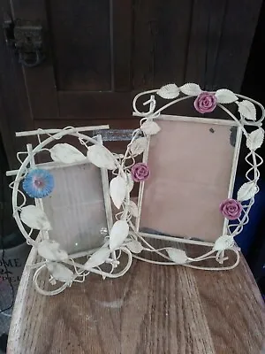 2 Metal Picture Frames- Morning Glory And Roses- • $22.99