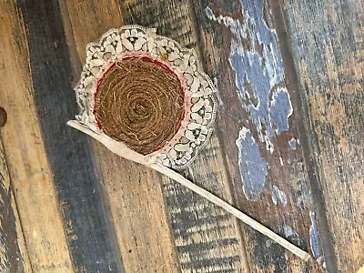 Antique 1900’s Old Jute Lace Hand Crafed Ancient Indian Hand Fan • $50.70