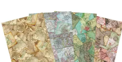 World Maps - Essential Paper Packs - A4 - 4 Sheets - Hunkydory • £1.75