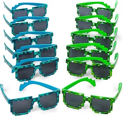 Kicko Pixel Sunglasses Birthday Party Favors For Kids And Adults 12 Pack • $24.99