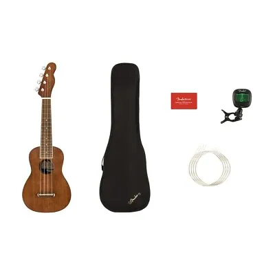 $109.99 • Buy Fender Seaside Soprano Ukulele Pack W/ Case & Tuner, Walnut Fingerboard, Natural