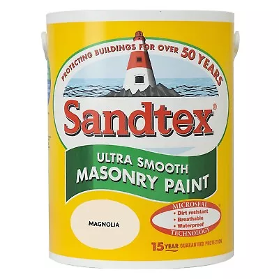 Sandtex Masonry Paint Ultra Smooth Microseal 5 Litres - Various Colour • £33.99