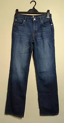 7 For All Mankind Standard Fit Blue Denim Jeans Size 14 Waist 28 Leg 30 • £13.95