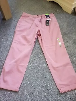 Marks And Spencer Ladies Pink Chino Trousers Bnwt Sz 12 S • £0.99