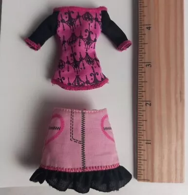 Monster High Draculaura Scaris City Of Frights Outfit Pink Skirt Top For G1 Doll • $8.99