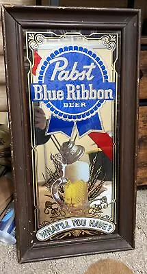 RARE Vintage Pabst Blue Ribbon Mirror 12x23 • $9.99