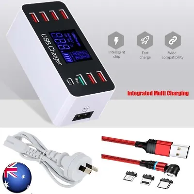 AC 220-240V To 8 Port Quick Charger USB DC 5V/8A QC3.0 + Type-C 5V/3A For IPhone • $29.44