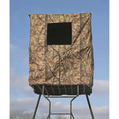 Elevated Deer Hunting Blind Camo Tent For Tower Stand 2 Person Universal • $199.99